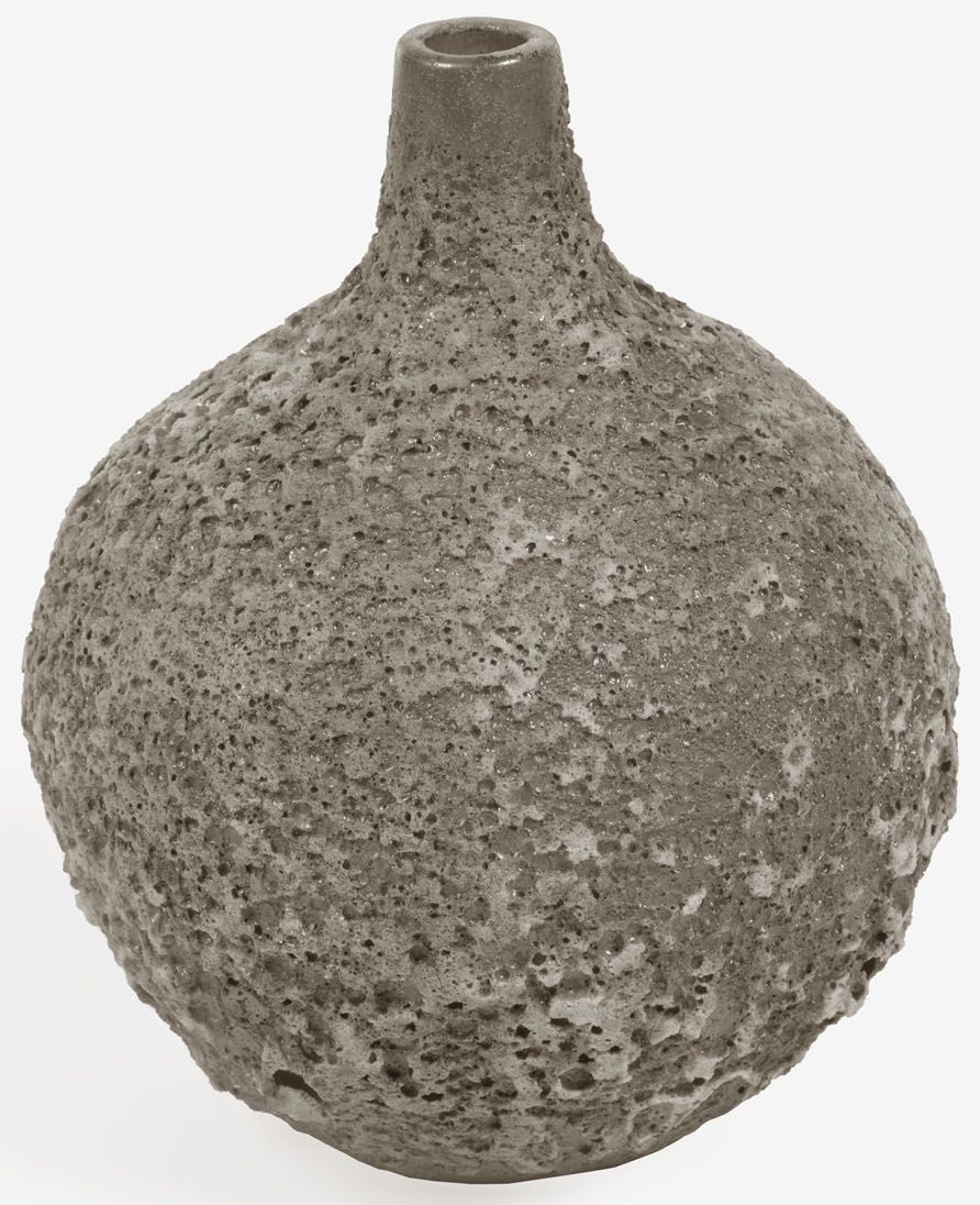 Wazon ceramiczny szary Ø20x25 cm  – obraz-1