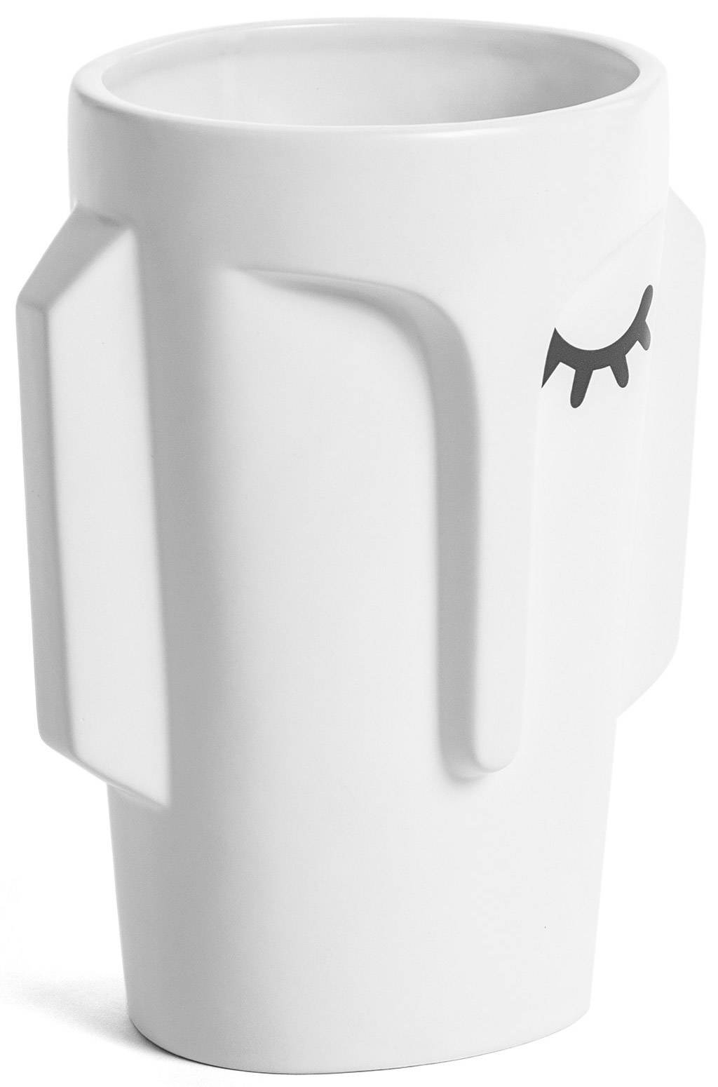 Wazon biały twarz 13 cm – obraz-1