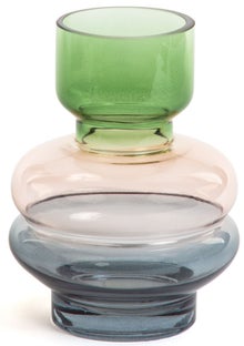 Wazon szklany kolorowy 21 cm – obraz-1