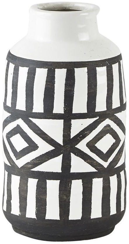 Wazon Aztec Ø11x20 cm biało-czarny – obraz-1