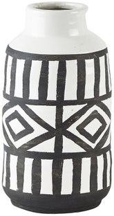 Wazon Aztec Ø11x20 cm biało-czarny – obraz-1
