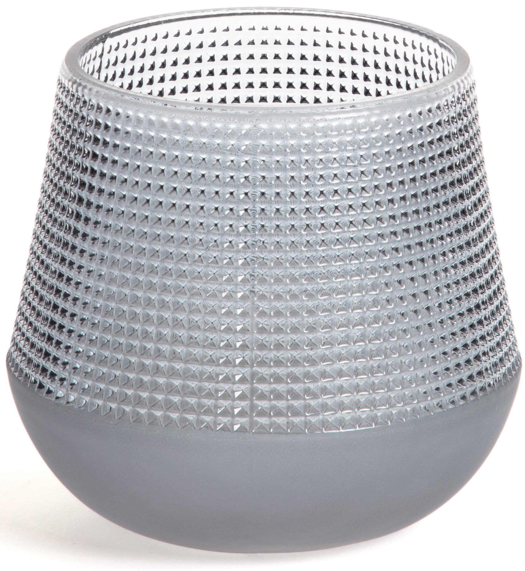 Wazon szklany szary 15 cm – obraz-1