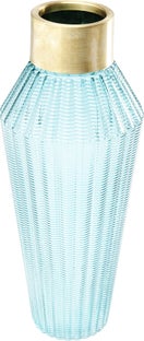 Wazon wysoki szklany niebieski 43 cm – obraz-1