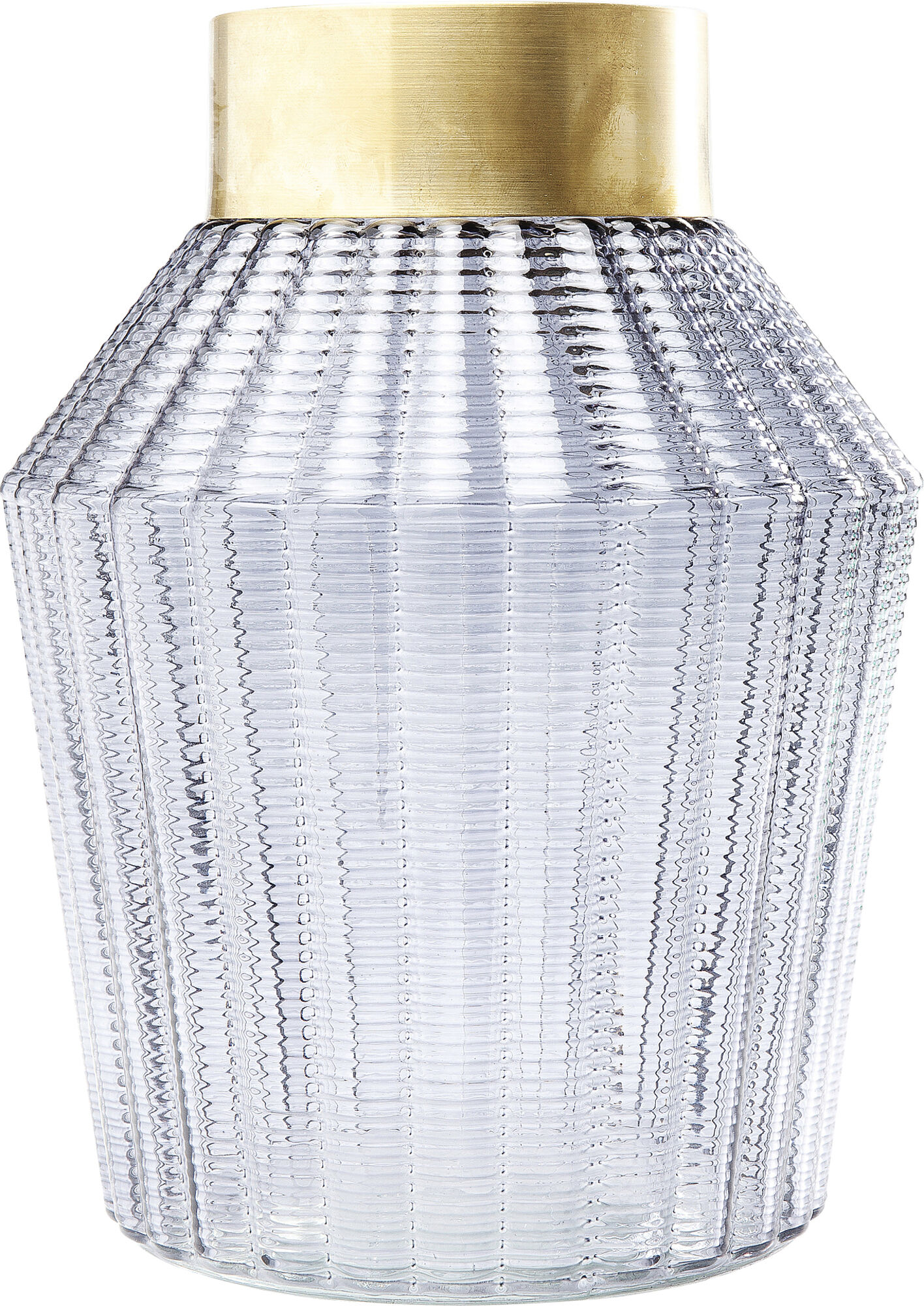 Vas Barfly Blågrå - Glasvas med Dekorativ Mässing – bild-1.