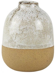 Wazon ceramiczny beżowy 20 cm – obraz-1