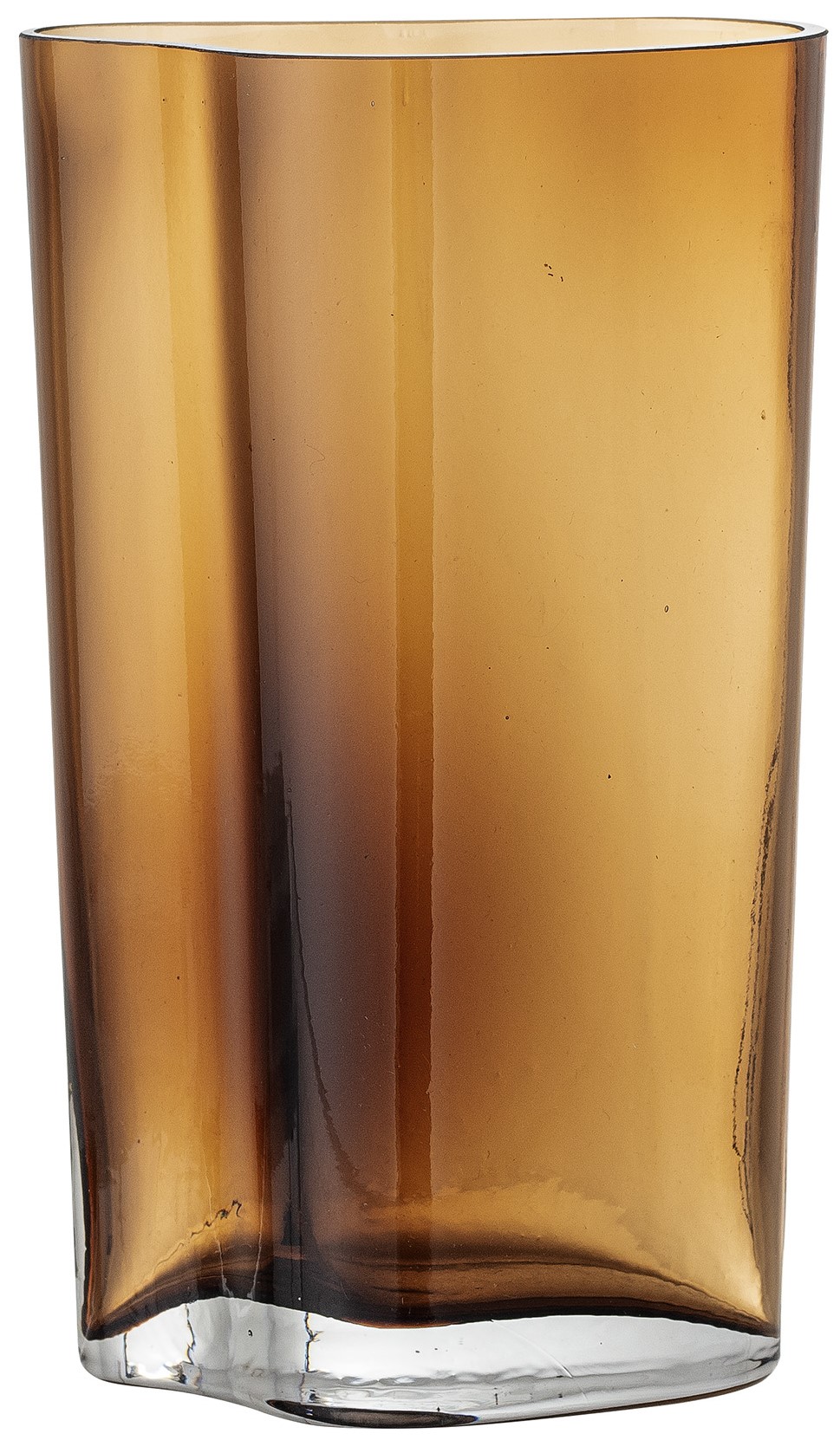 Wazon dekoracyjny szklany brązowy 20 cm – obraz-1