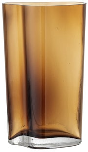 Wazon dekoracyjny szklany brązowy 20 cm – obraz-1