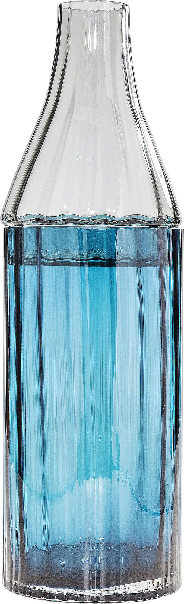 Wazon wysoki szklany niebieski 49 cm – obraz-1