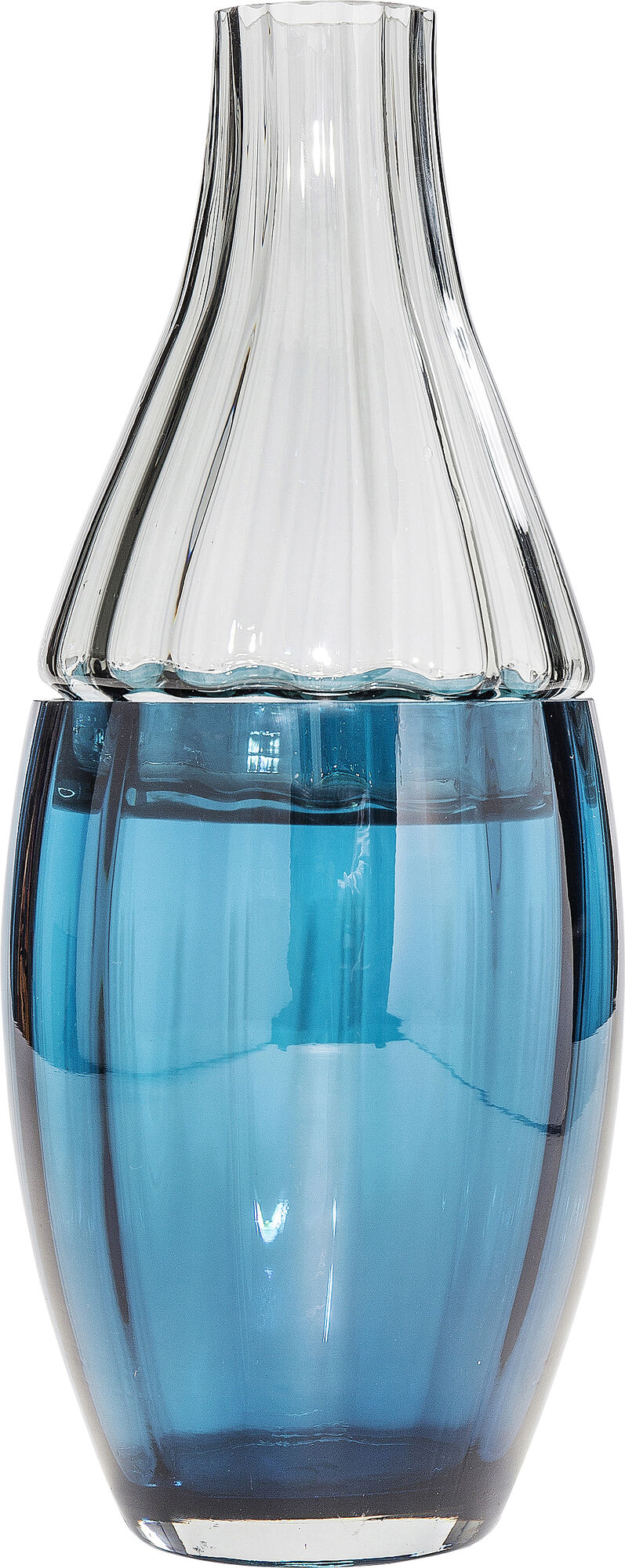 Wazon wysoki szklany niebieski 42 cm – obraz-1