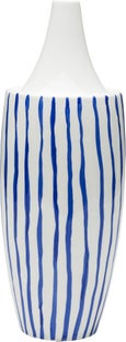 Wazon Blue Line Ø15x40 cm biało-niebieski – obraz-1