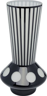 Wazon wysoki biało-czarny w geometryczne wzory 40 cm – obraz-1