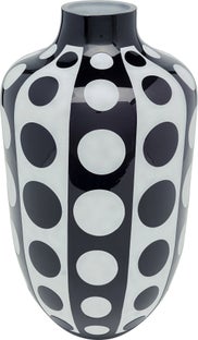 Wazon wysoki biało-czarny w geometryczne wzory 45 cm – obraz-1