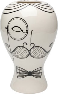 Wazon ceramiczny biały motyw mężczyzny Ø19x30 cm – obraz-1