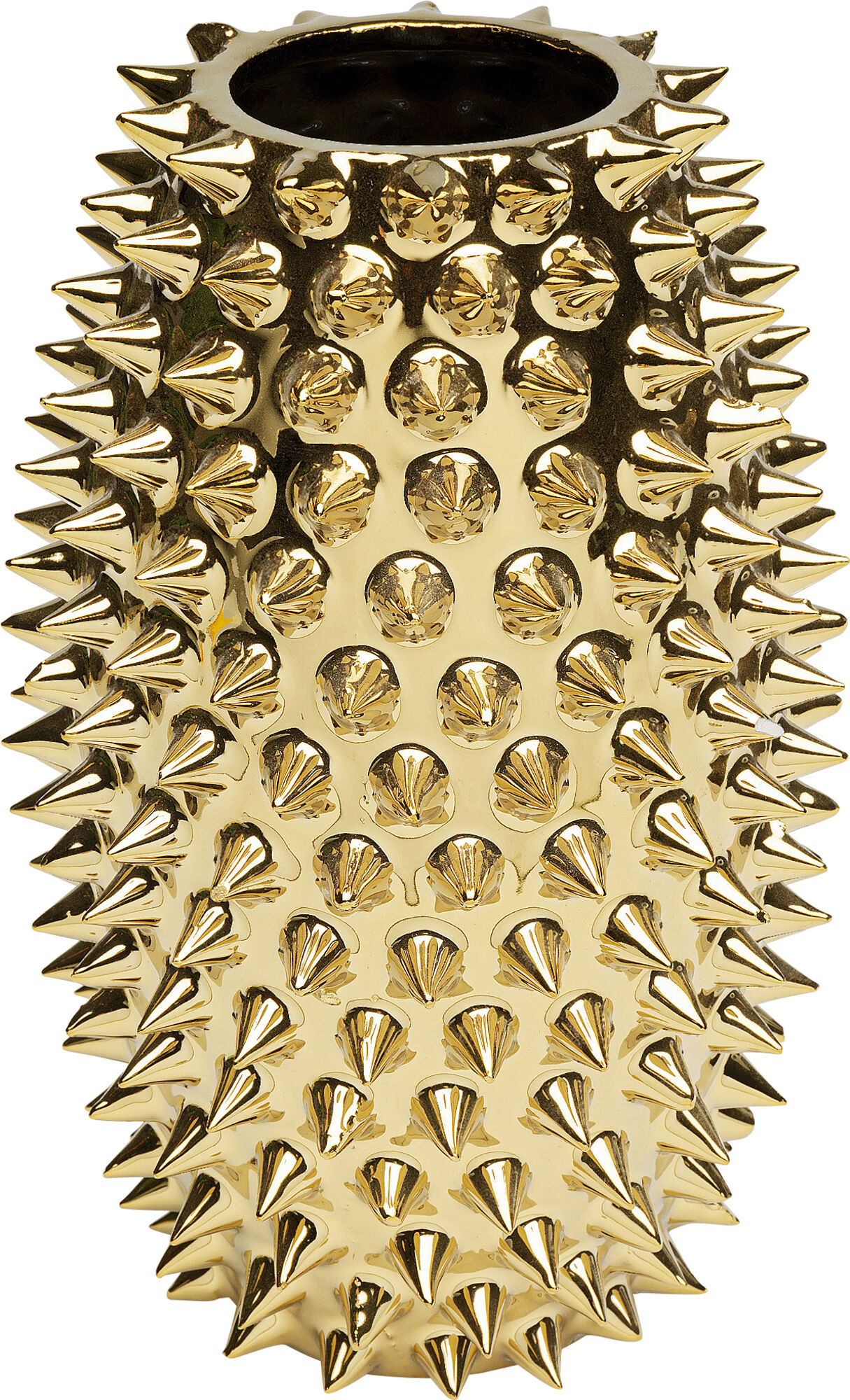 Wazon ceramiczny złoty glamour Ø13x21 cm – obraz-1