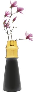 Wazon metalowy czarno-złoty 35 cm – obraz-1