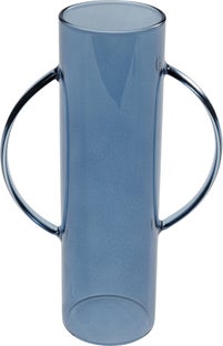 Wazon z uchwytami niebieski 13x20 cm – obraz-1
