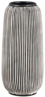 Wazon czarno-biały w paski ceramiczny skandynawski Ø10x20 cm – grafika-1.