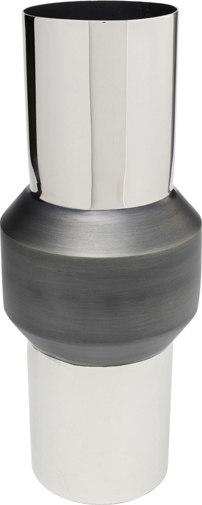 Wazon czarno-srebrny aluminium Ø20x51 cm – obraz-1