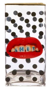 Wazon Czerwone usta szklany transparentny 30 cm – obraz-1