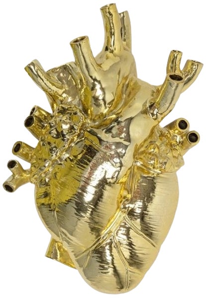 Wazon dekoracyjny Anatomiczne Serce złoty w stylu awangardowym włókno szklane 60cm – obraz-1