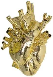 Wazon dekoracyjny Anatomiczne Serce złoty w stylu awangardowym włókno szklane 60cm – obraz-1
