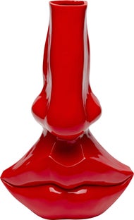 Wazon dekoracyjny czerwony usta 25x38 cm – obraz-1