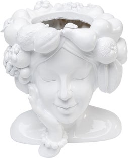 Dekorativ frugt vase, hvid, 29cm – billede-1.