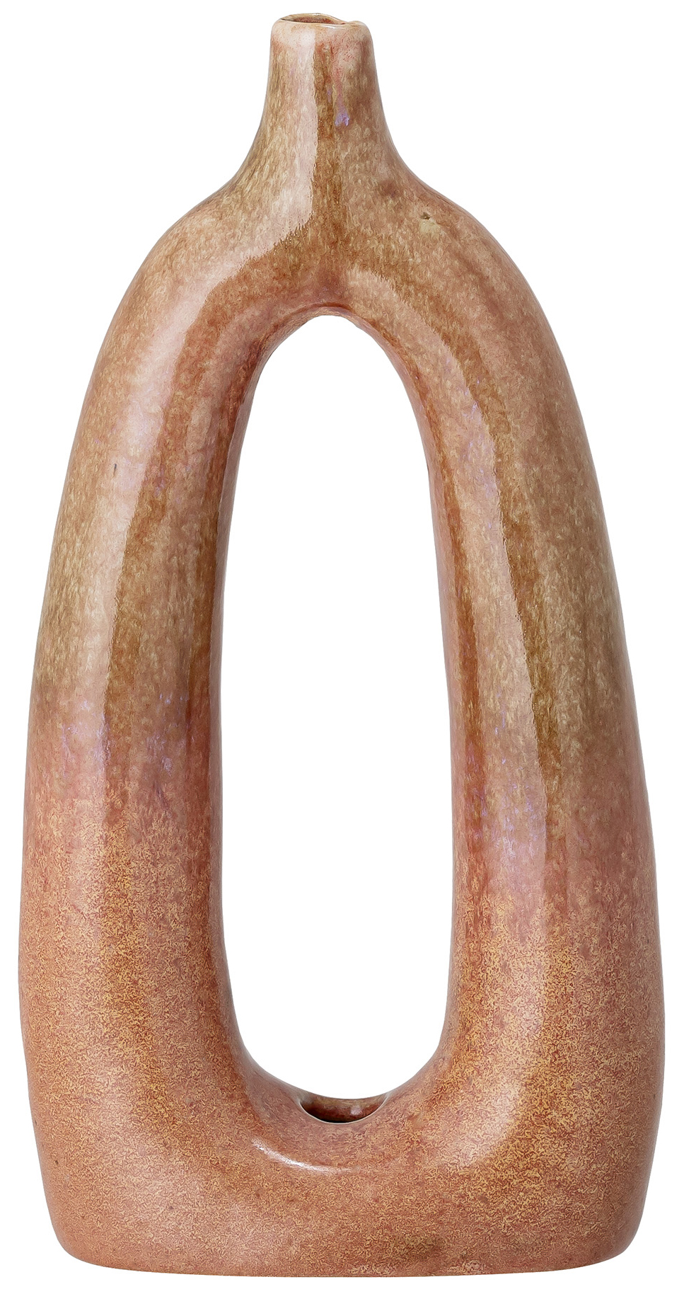 Wazon dekoracyjny z ceramiki brązowy 13x7 cm – obraz-1