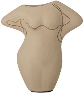 Wazon dekoracyjny terakota brązowy 14x7 cm – obraz-1