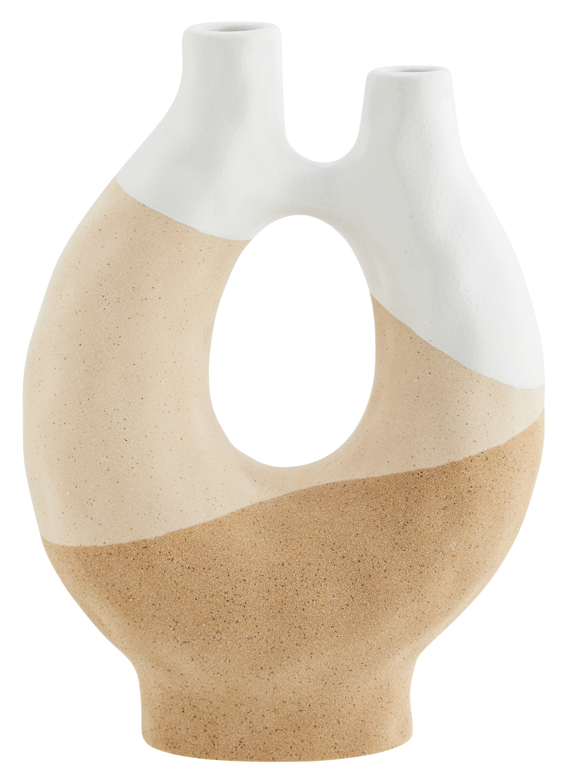 Wazon dekoracyjny podwójny biały 22x12 cm – obraz-1