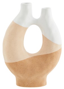 Wazon dekoracyjny podwójny biały 22x12 cm – obraz-1