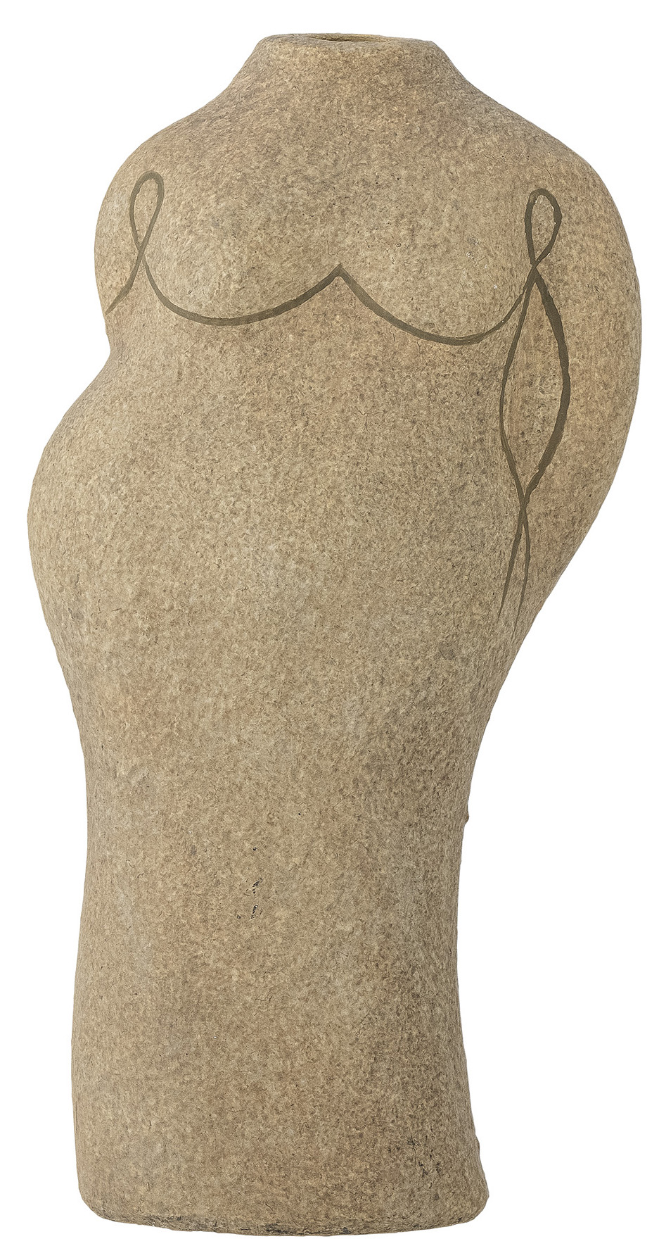 Wazon dekoracyjny terakotowy brązowy motyw ciała 10x20 cm – obraz-1