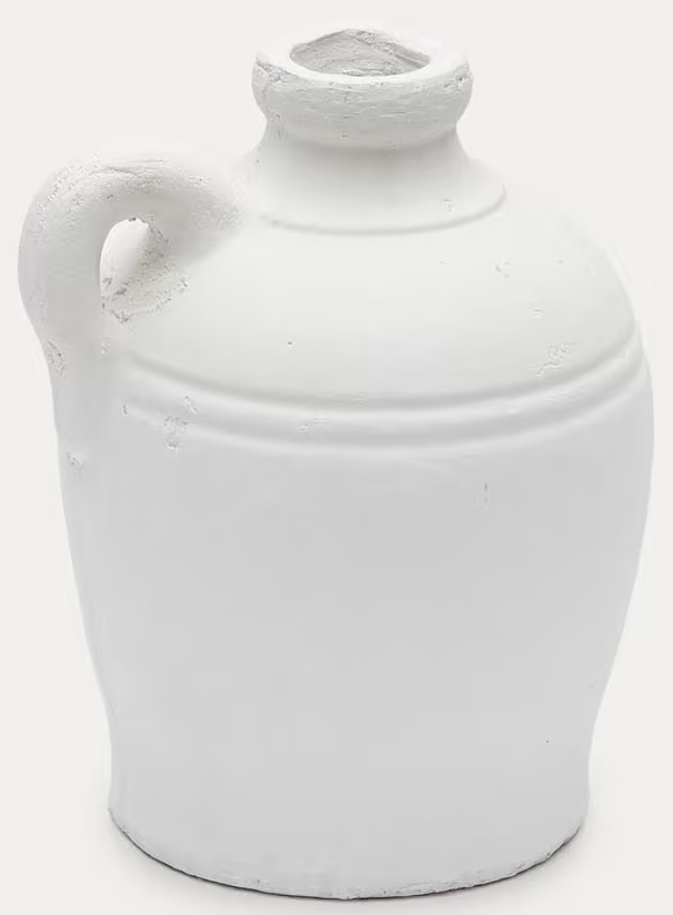 Wazon dekoracyjny terakotowy w kolorze białym Ø18x23 cm – obraz-1