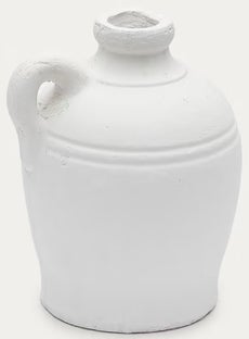 Wazon dekoracyjny terakotowy w kolorze białym Ø18x23 cm – obraz-1