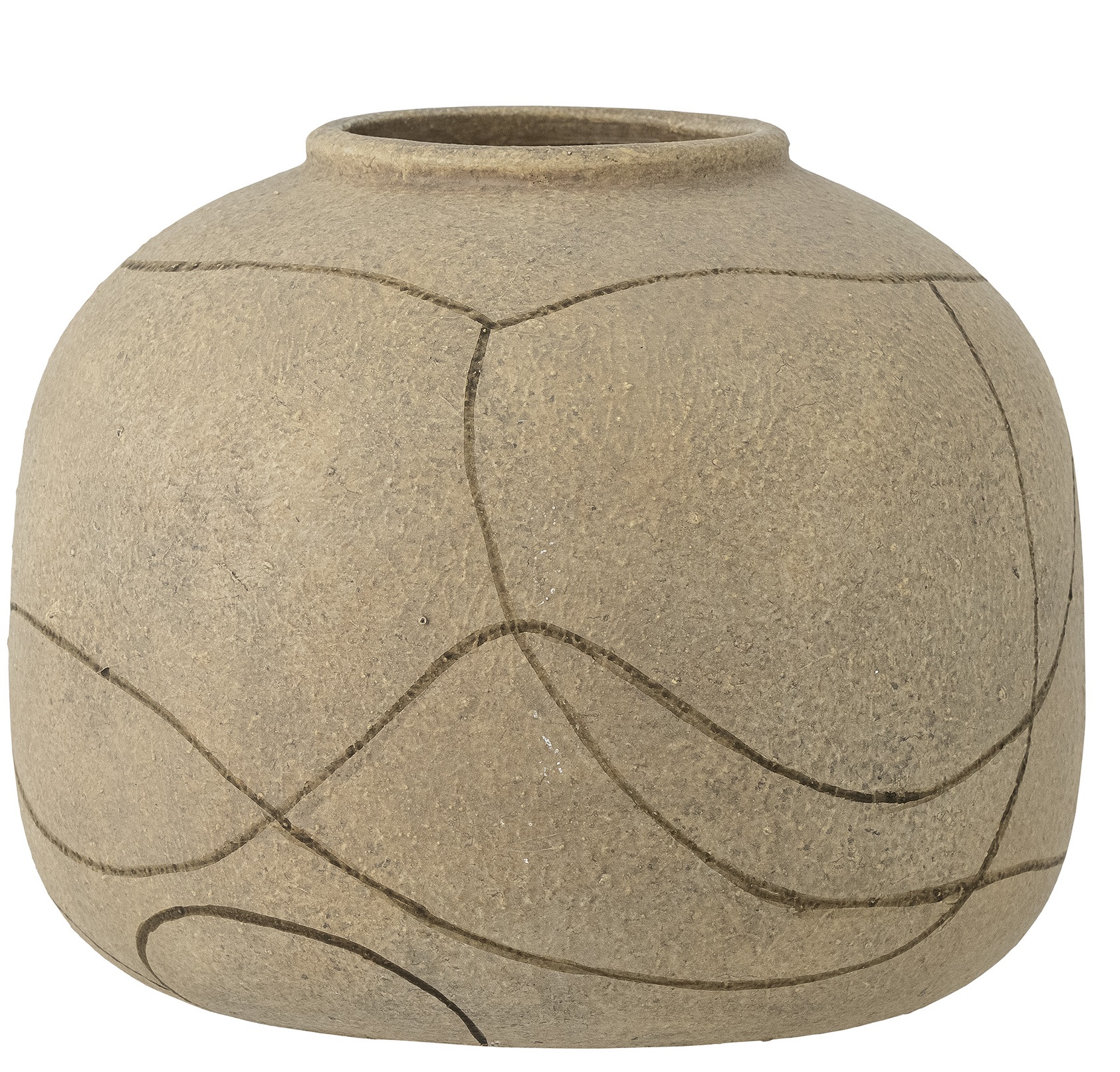 Wazon dekoracyjny w naturalnym odcieniu z terakoty 20x16,5 cm – obraz-1