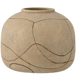 Wazon dekoracyjny w naturalnym odcieniu z terakoty 20x16,5 cm – obraz-1