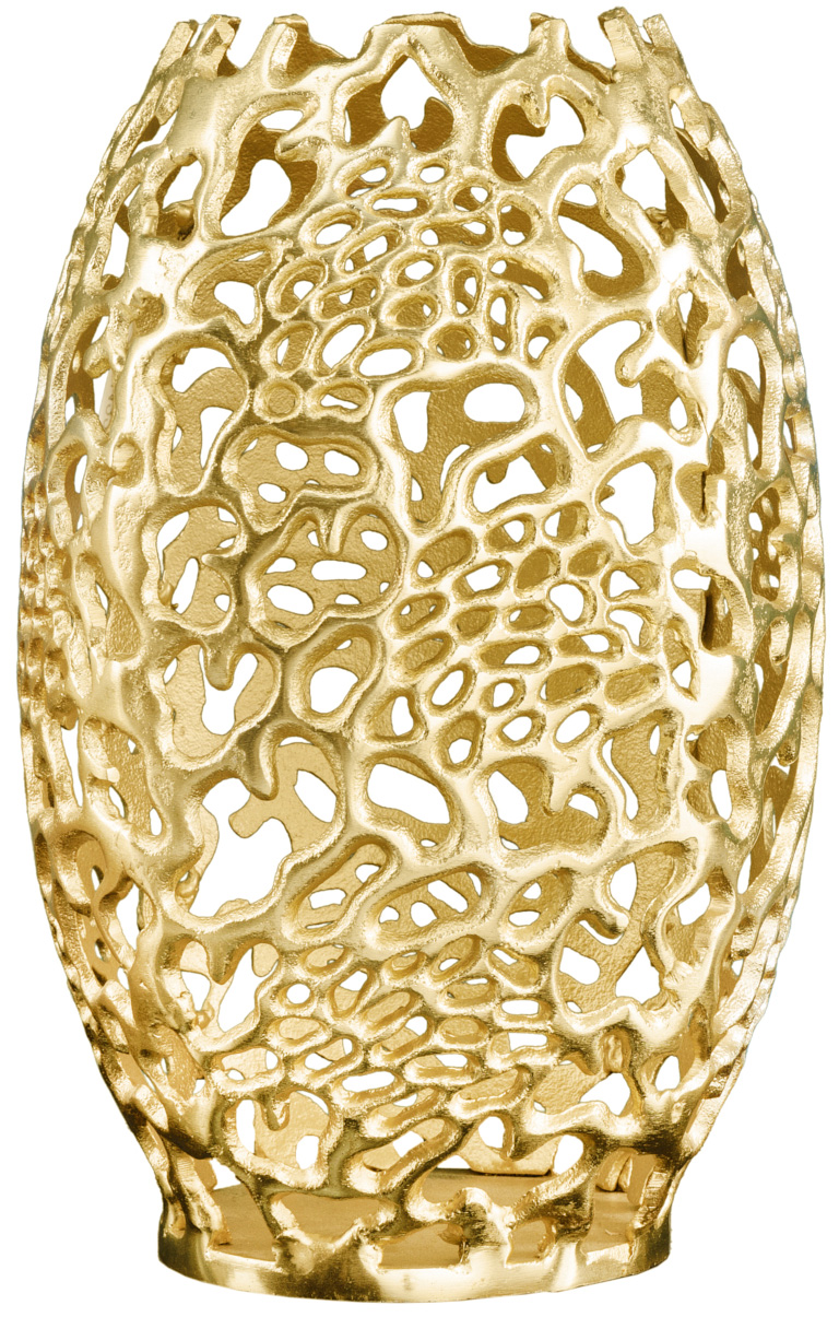 Złoty wazon dekoracyjny z aluminium w stylu nowoczesnym Ø25x38 cm – grafika-1.