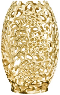 Złoty wazon dekoracyjny z aluminium w stylu nowoczesnym Ø25x38 cm – grafika-1.