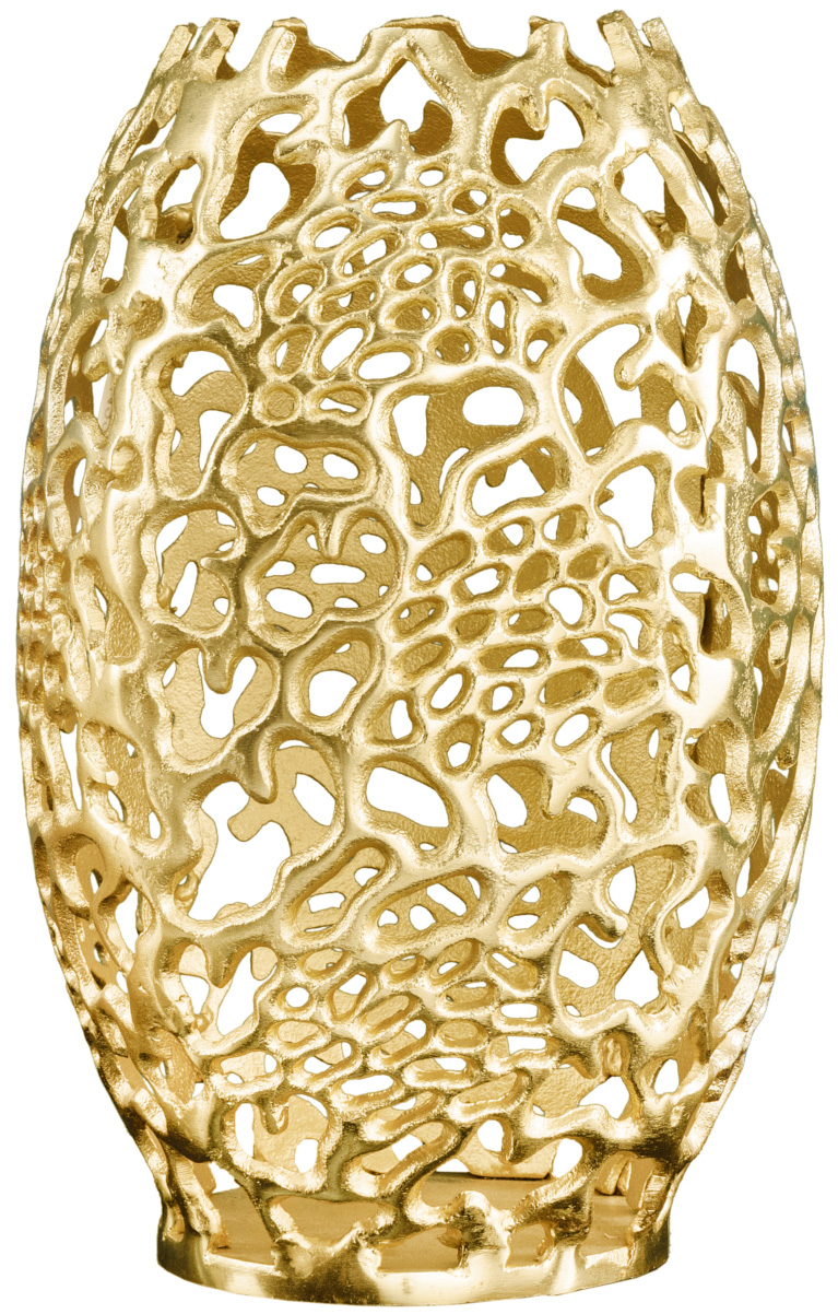 Wazon dekoracyjny złoty stop aluminium Ø34x50 cm – grafika-1.