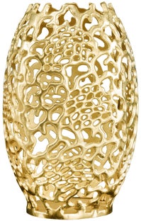Wazon dekoracyjny złoty stop aluminium Ø34x50 cm – grafika-1.