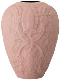 Wazon dekoracyjny metalowy różowy Ø22x28 cm – obraz-1