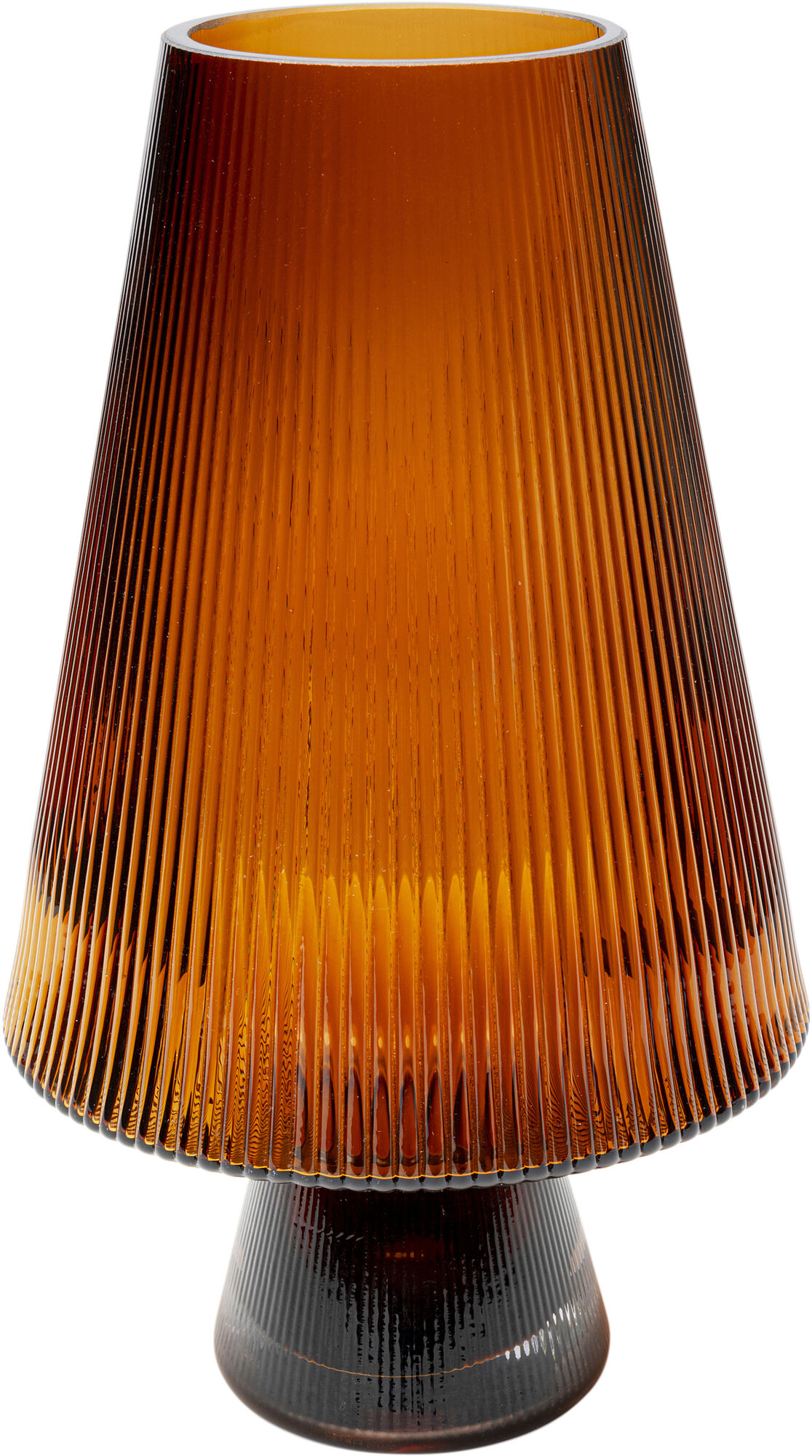 Wazon do salonu szklany w kolorze brązowym Ø15x25 cm – obraz-1