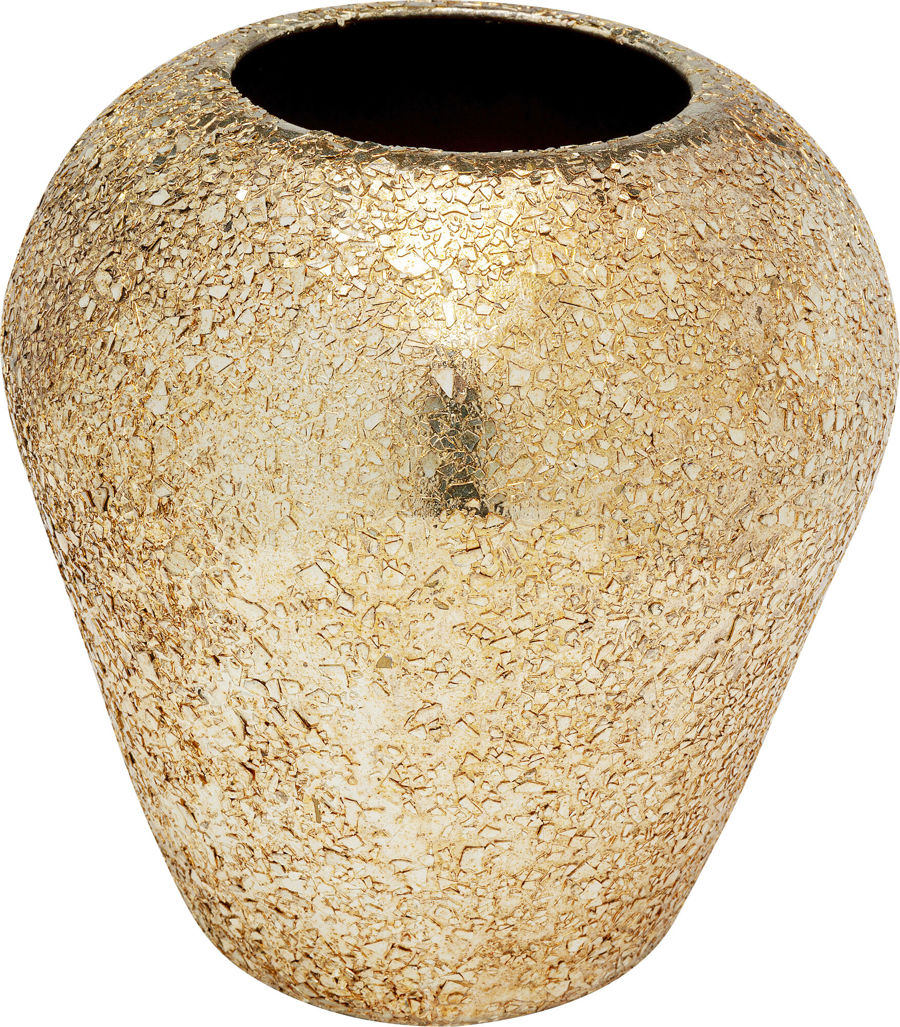 Wazon do salonu złoty mozaika szklana Ø20x21 cm – obraz-1