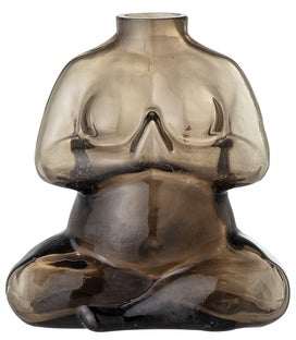 Wazon szklany brązowy 12x7 cm – obraz-1