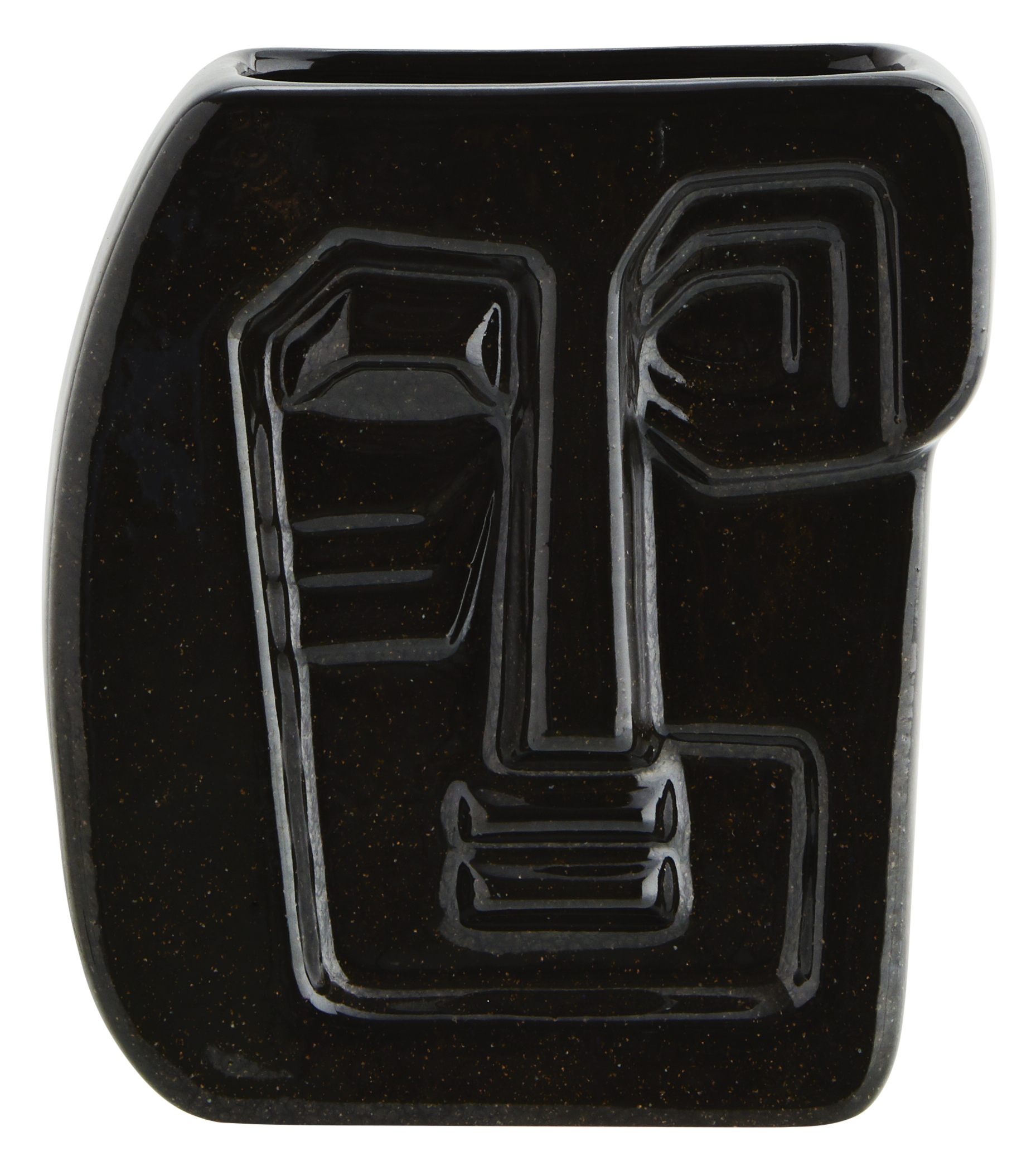 Wazon dekoracyjny z kamionki brązowy 15x7 cm – obraz-1