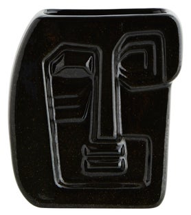 Wazon dekoracyjny z kamionki brązowy 15x7 cm – obraz-1