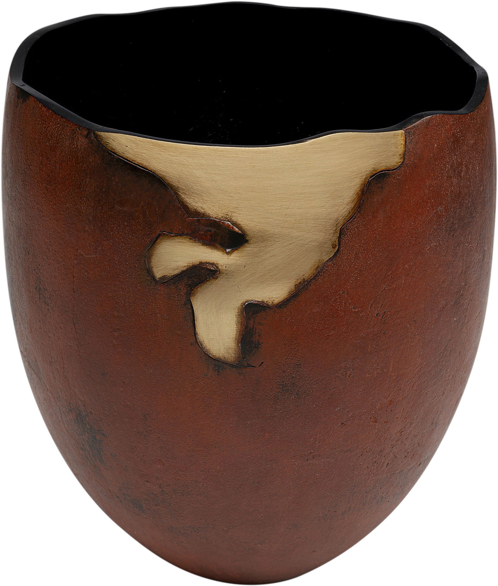 Wazon Flow Ø24x28 cm brązowo-złoty – obraz-1
