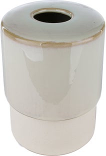Wazon z ceramiki beżowy Ø11x15 cm – obraz-1