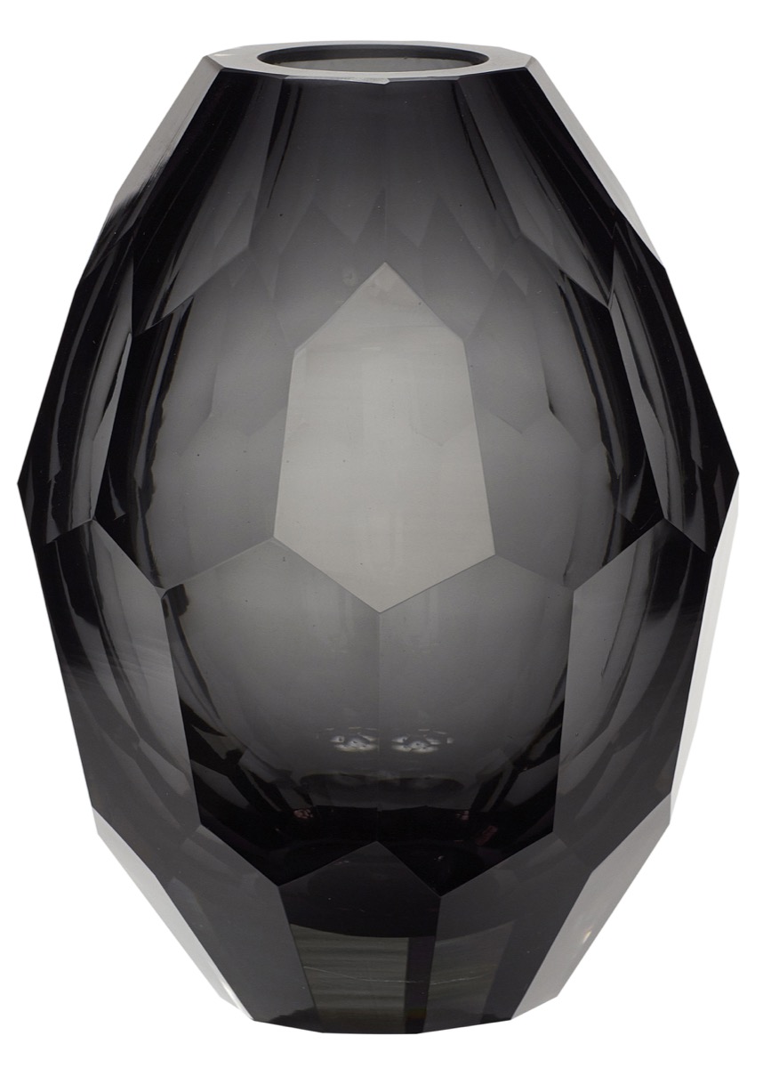 Wazon szklany szary 17 cm – obraz-1