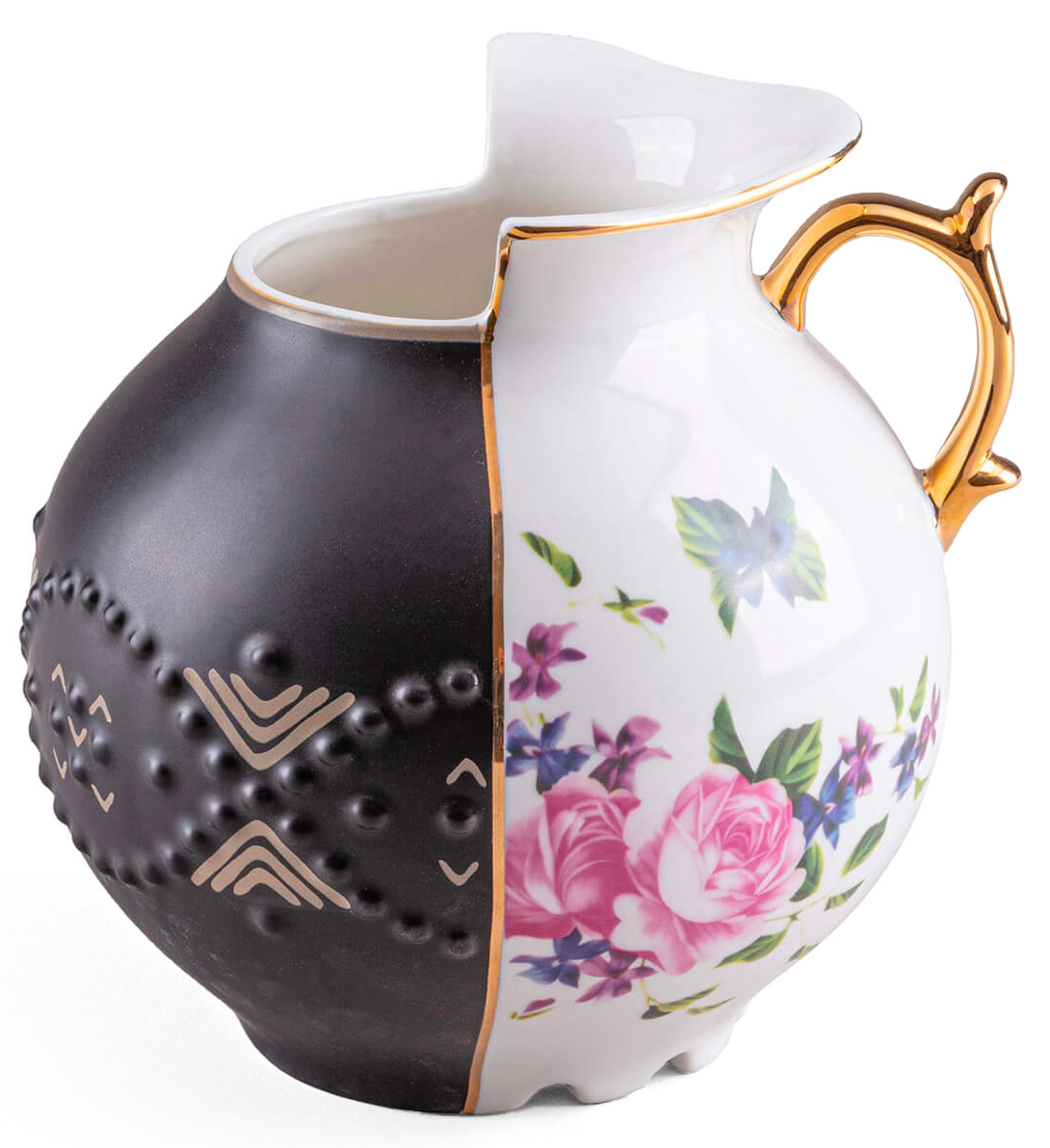 Wazon porcelanowy z uchem kolorowy Ø20x19 cm – obraz-1